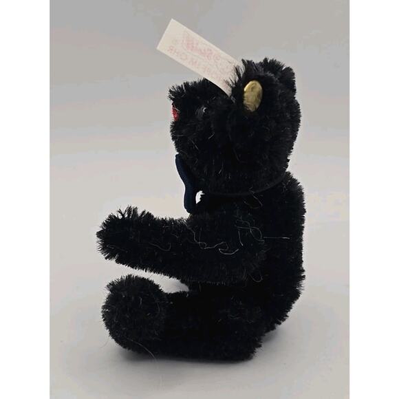 Steiff Club Gift Teddy Bear Black Mini 2000 Jointed Mohair COA & Box U315/8 - Picture 7 of 12